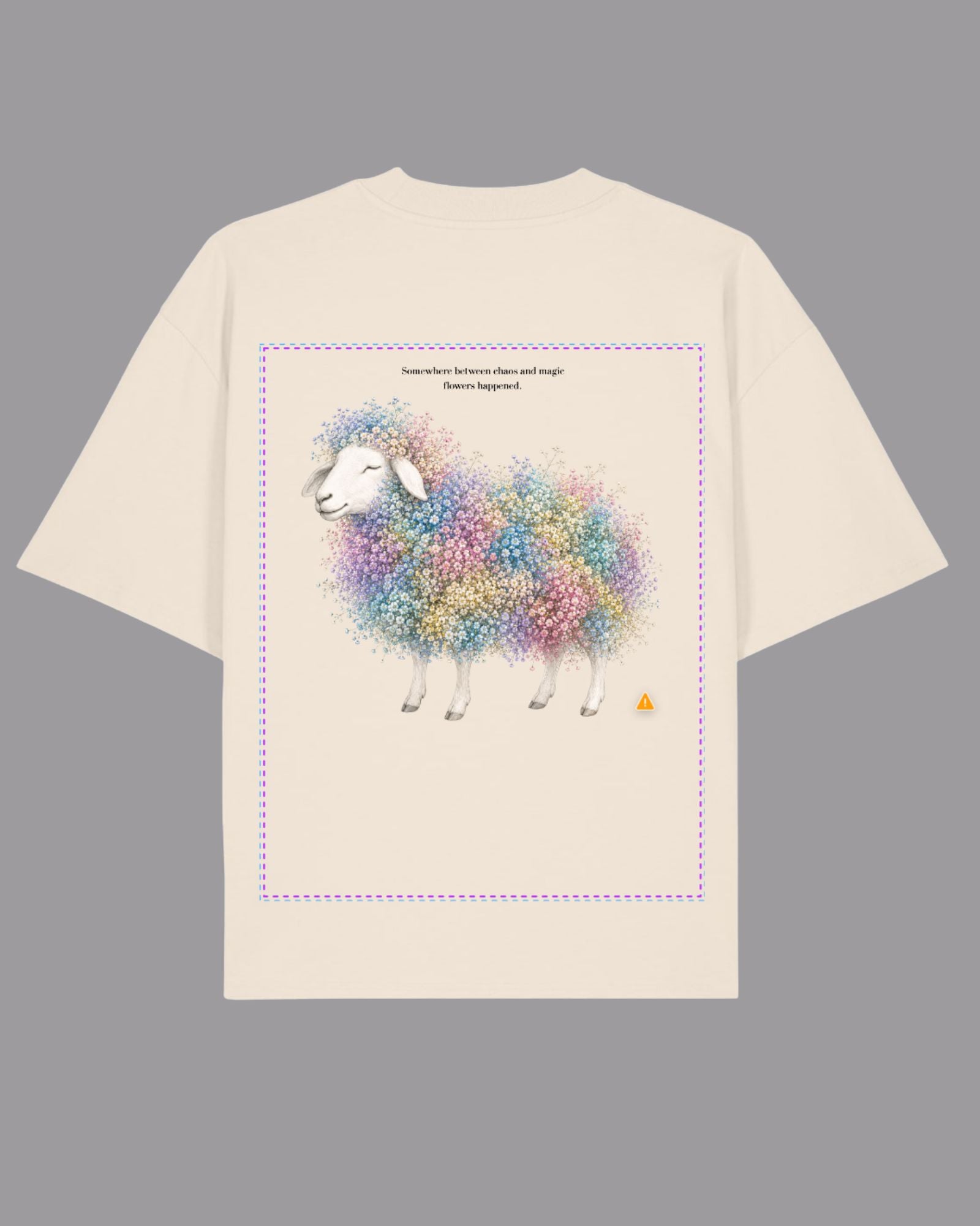 Tricou Oversize Ecouri Pastorale – Flower Chaos & Magic