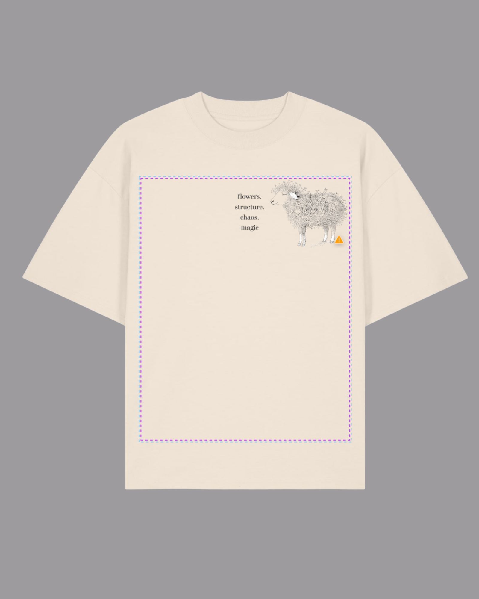 Tricou Oversize Ecouri Pastorale – Flower Chaos & Magic