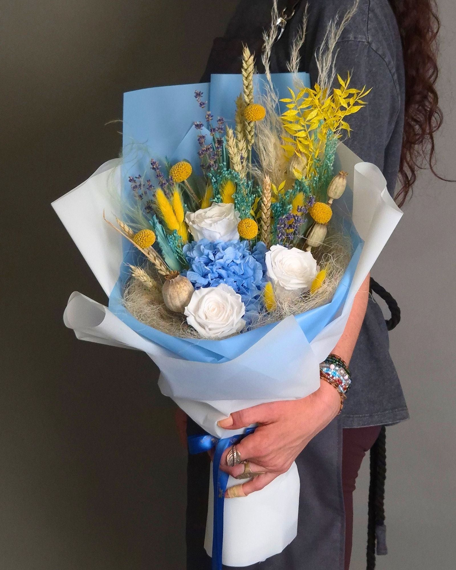 Buchet Flori "Azure Dream" – Flori Criogenate si Uscate