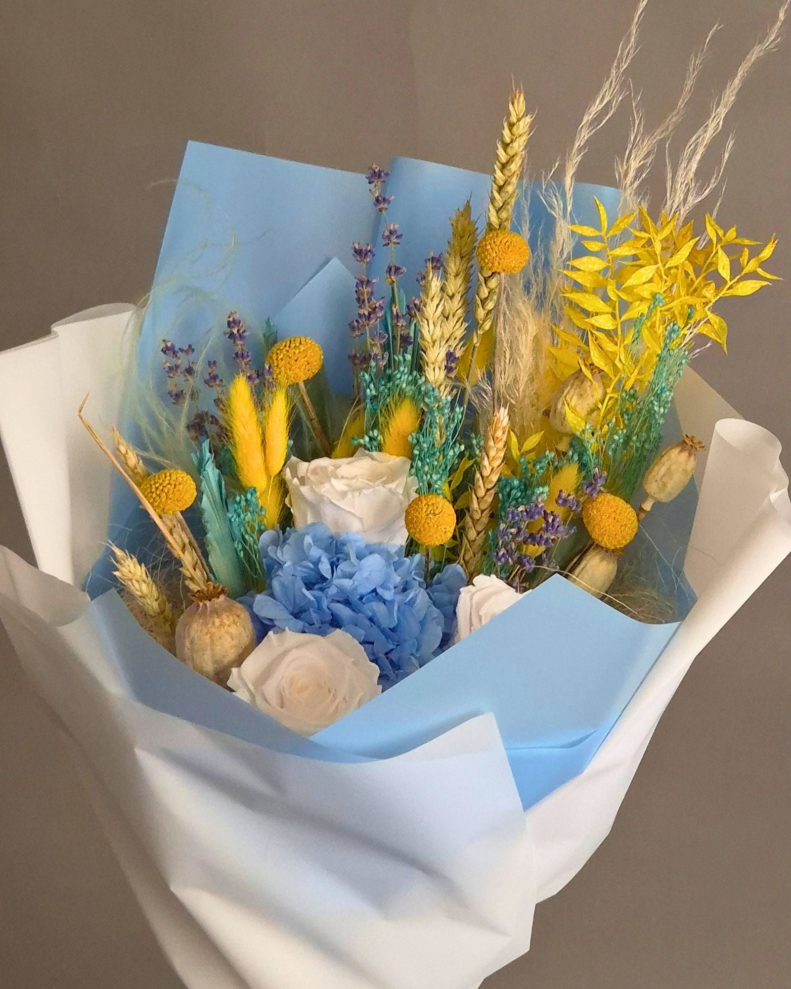 Buchet Flori "Azure Dream" – Flori Criogenate si Uscate