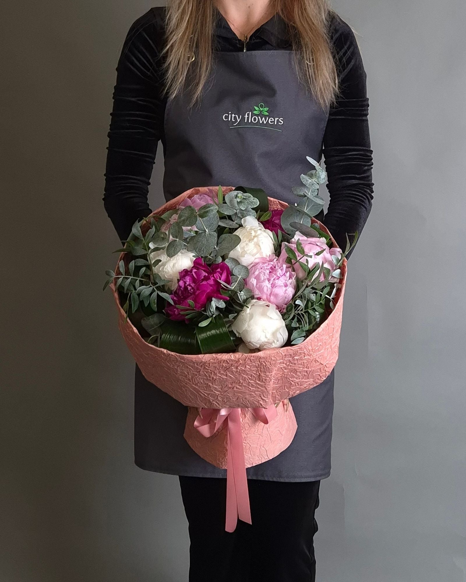 Buchet de Flori 9 Bujori Multicolori