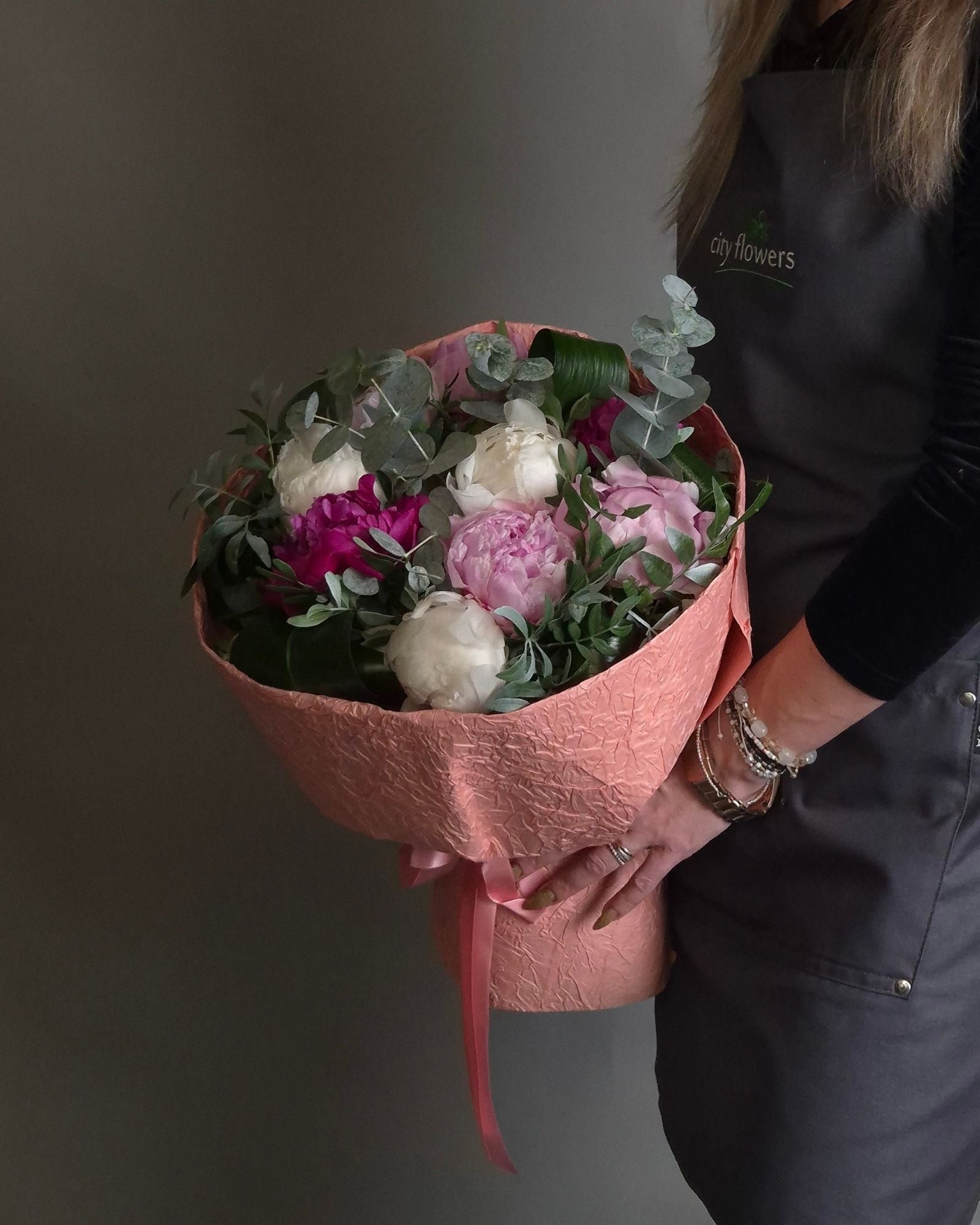 Buchet de Flori 9 Bujori Multicolori