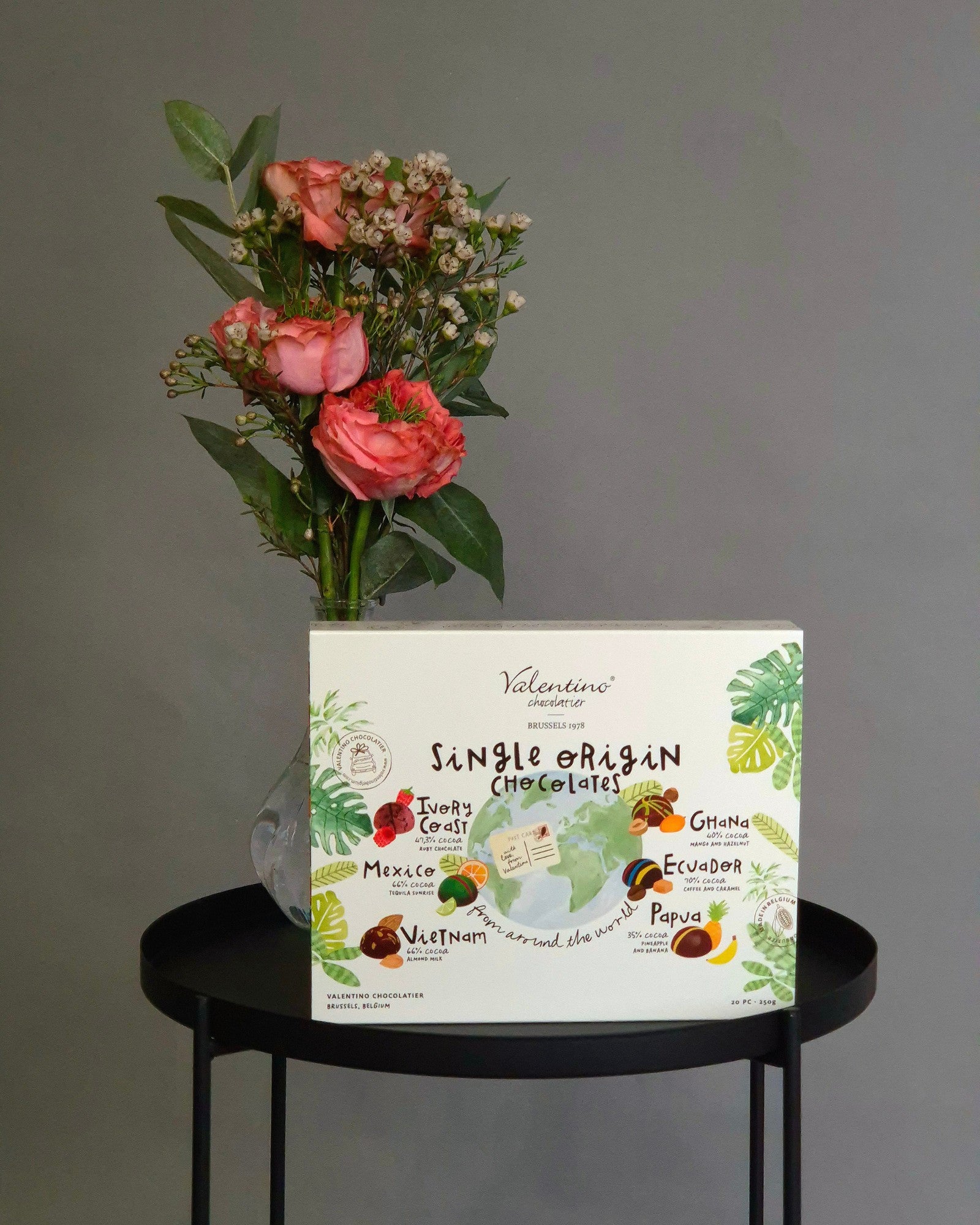 Cadou Cutie Ciocolata Valentino "Single Origin" (250g)