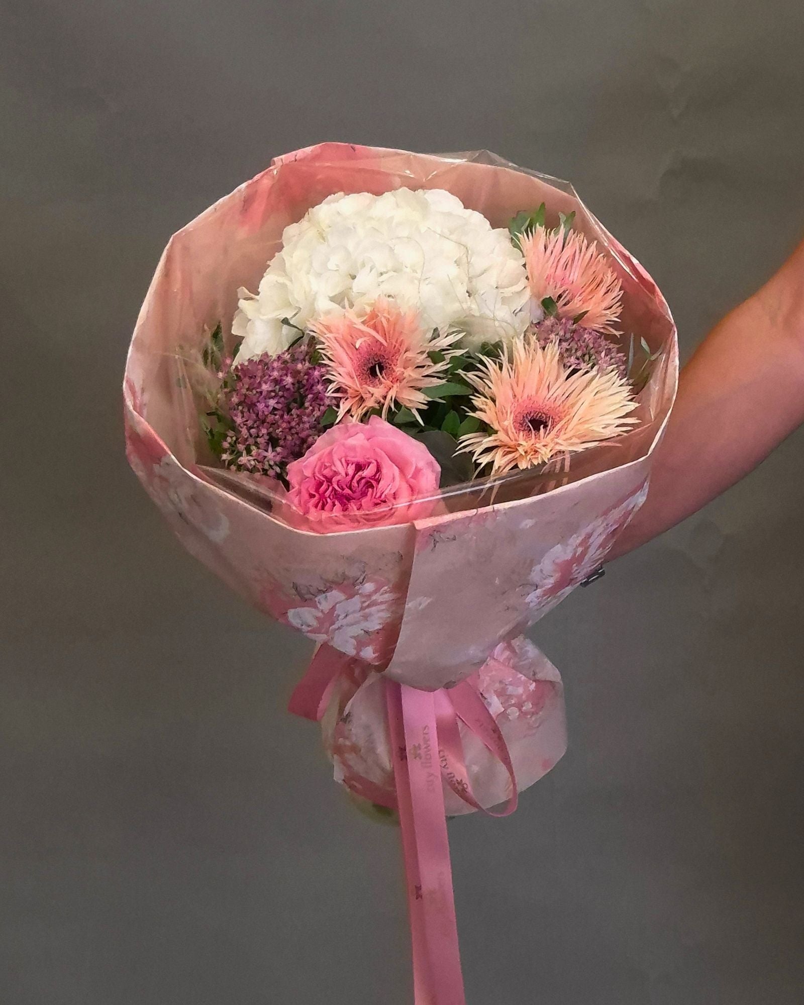 City Flowers Bag "Morning Blush" – Hortensie și Gerbera