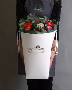 City Flowers Bag 15 trandafiri multicolori