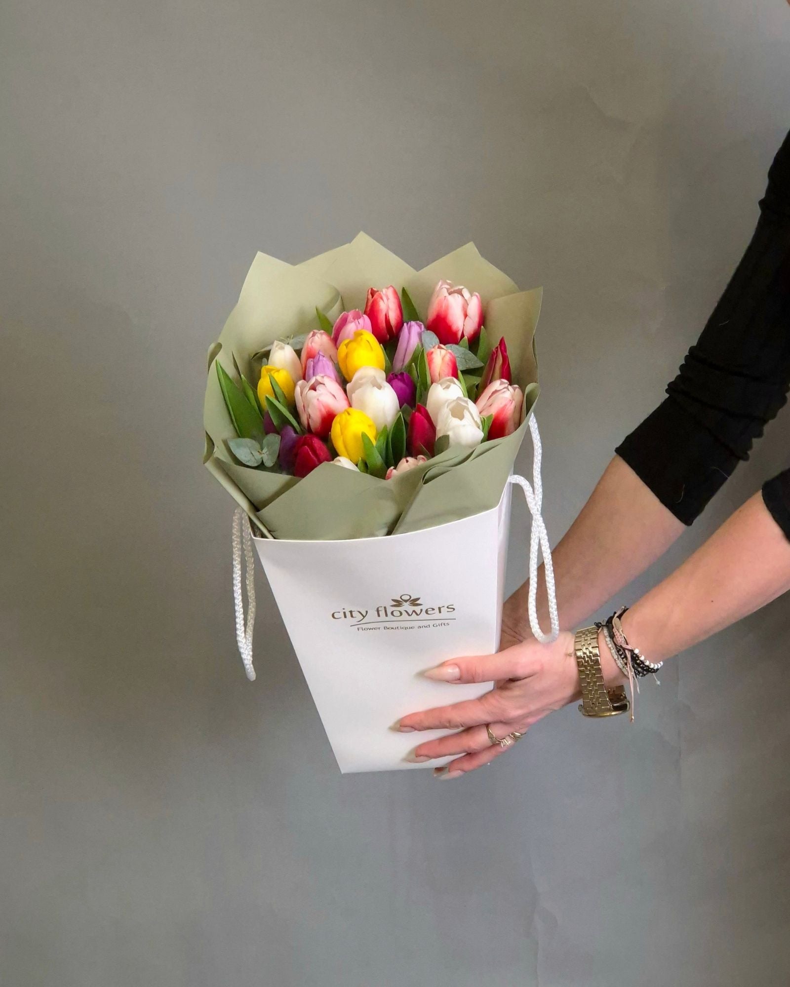 City Flowers Bag 25 lalele multicolore