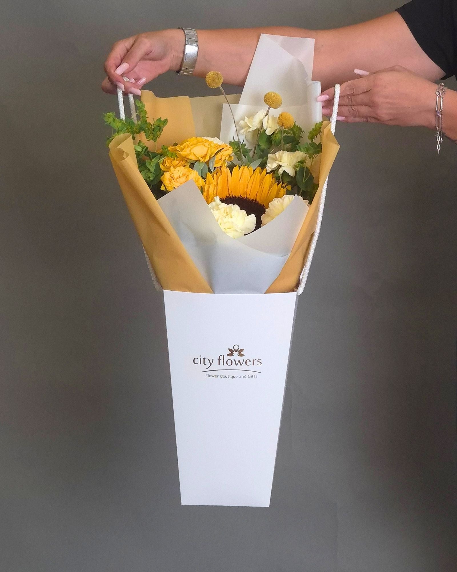 City Flowers Bag "Sunny Start" - Floarea Soarelui si Minirosa