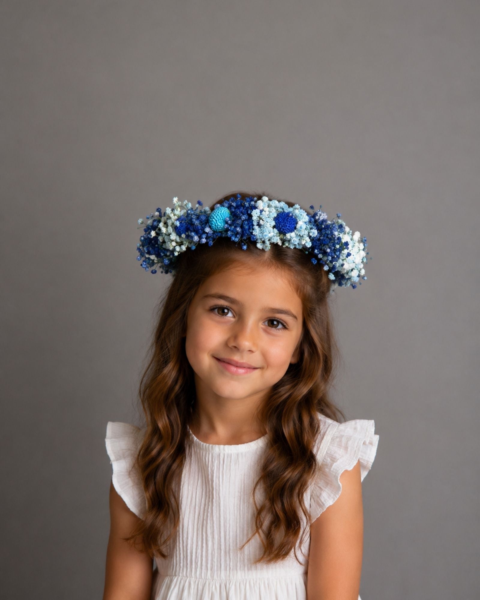 Coronita "Ocean Blue" – Gypsophila Albastra si Craspedia
