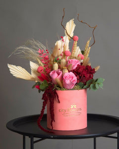 Cutie "Velvet Romance" – Flori Criogenate si Uscate Premium