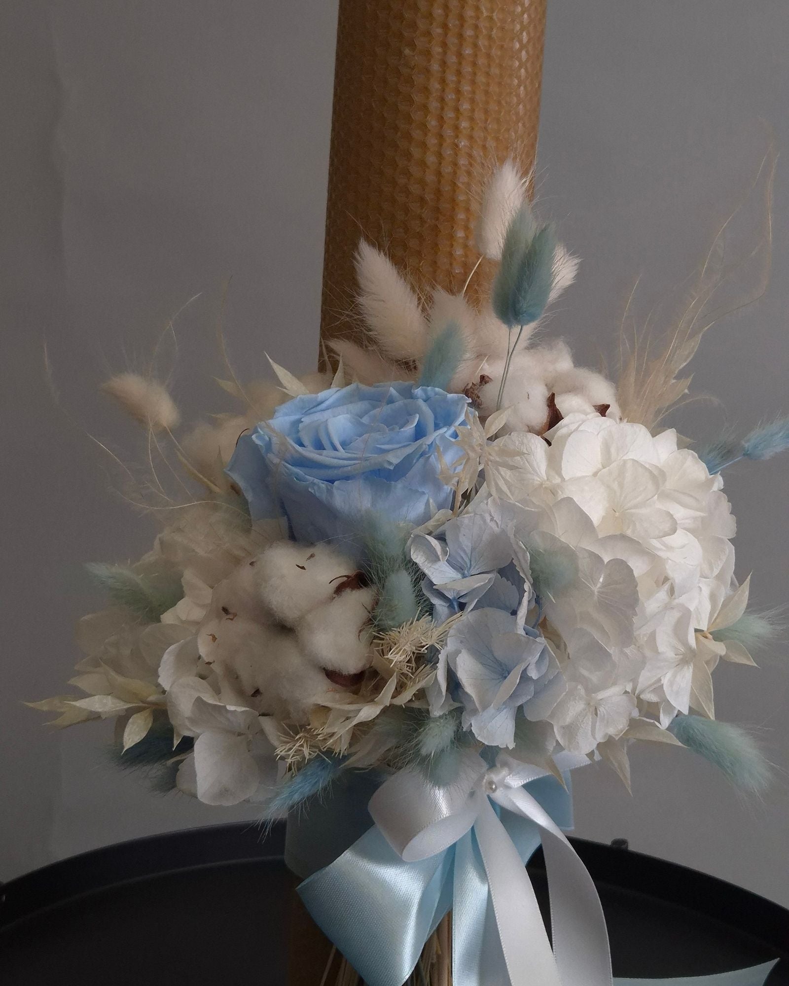 Lumanare Botez din Ceara Naturala "Baby Blue"