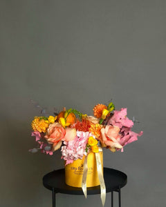 Autumn Boxed Floral Arrangement with Hydrangea and Tartacuta