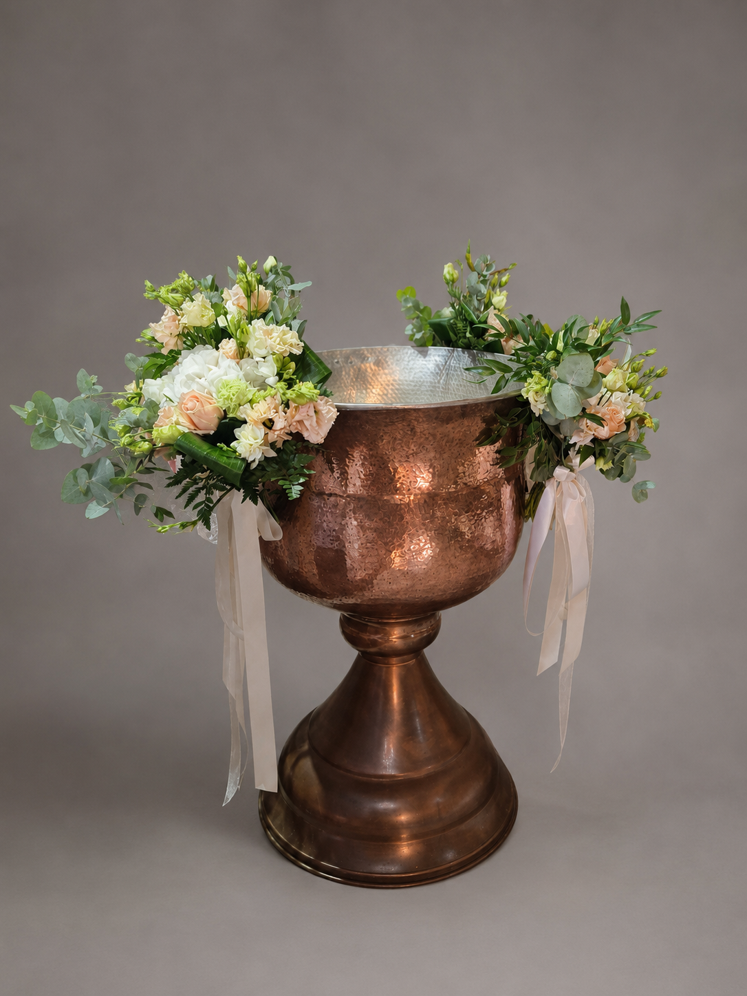 Christening Font Arrangement "Eucalyptus & Roses" - Pastel