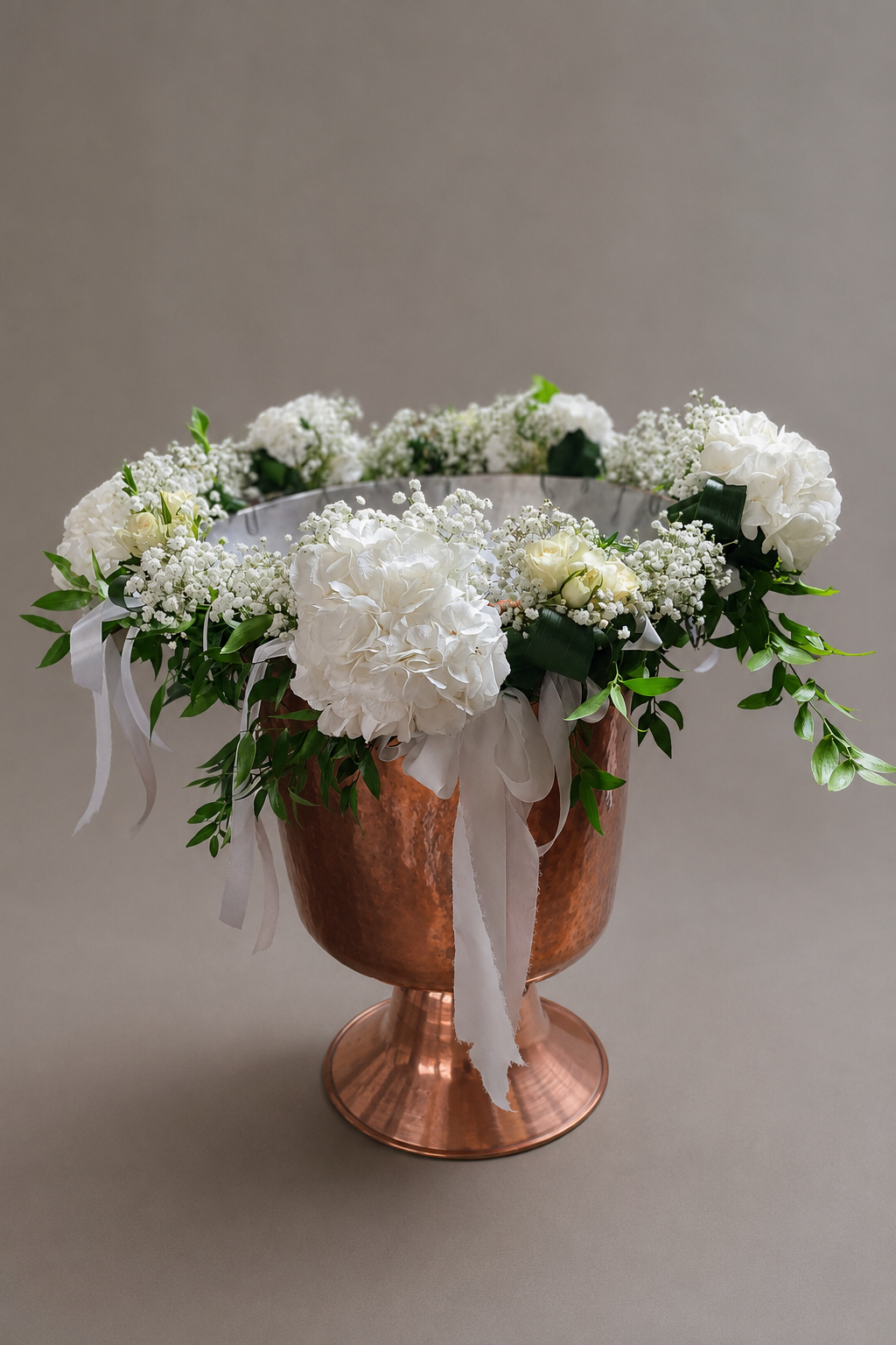 Christening Arrangement "Pure White" - Hydrangea and Baby's Breath