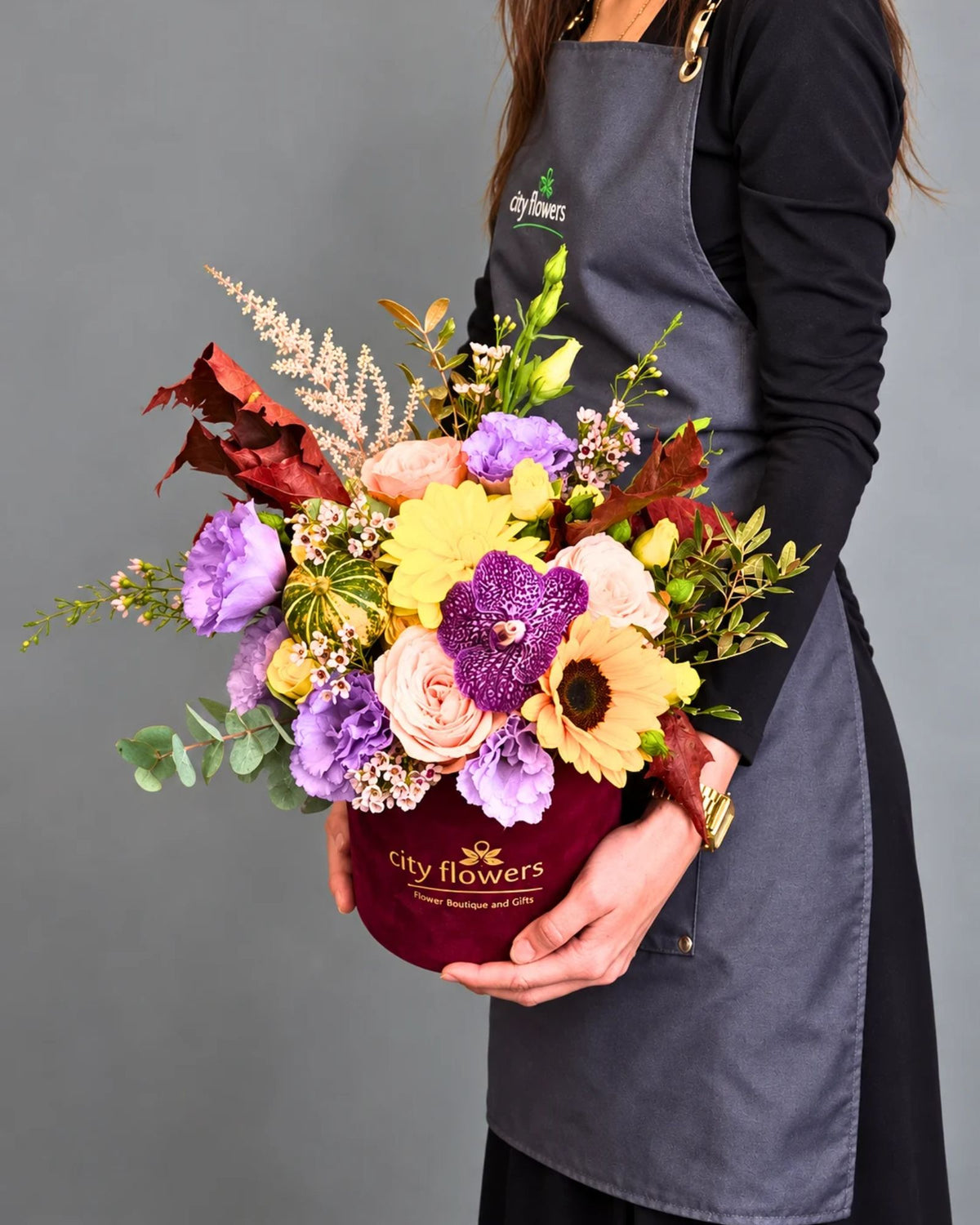 "Autumn Orchid" Floral Arrangement in a Box