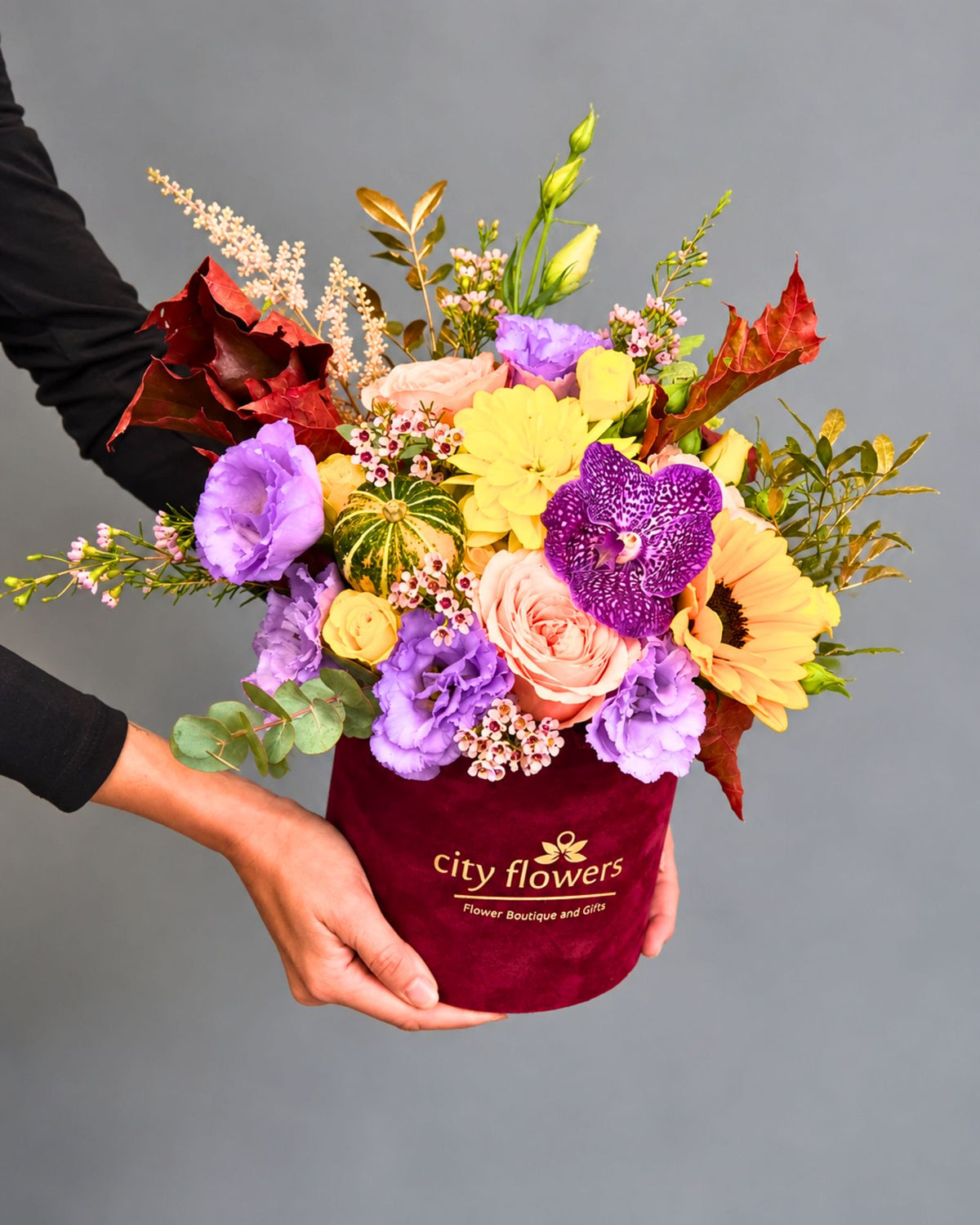 "Autumn Orchid" Floral Arrangement in a Box
