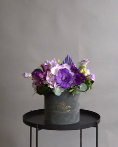 "Royal Purple" Floral Arrangement in a Box