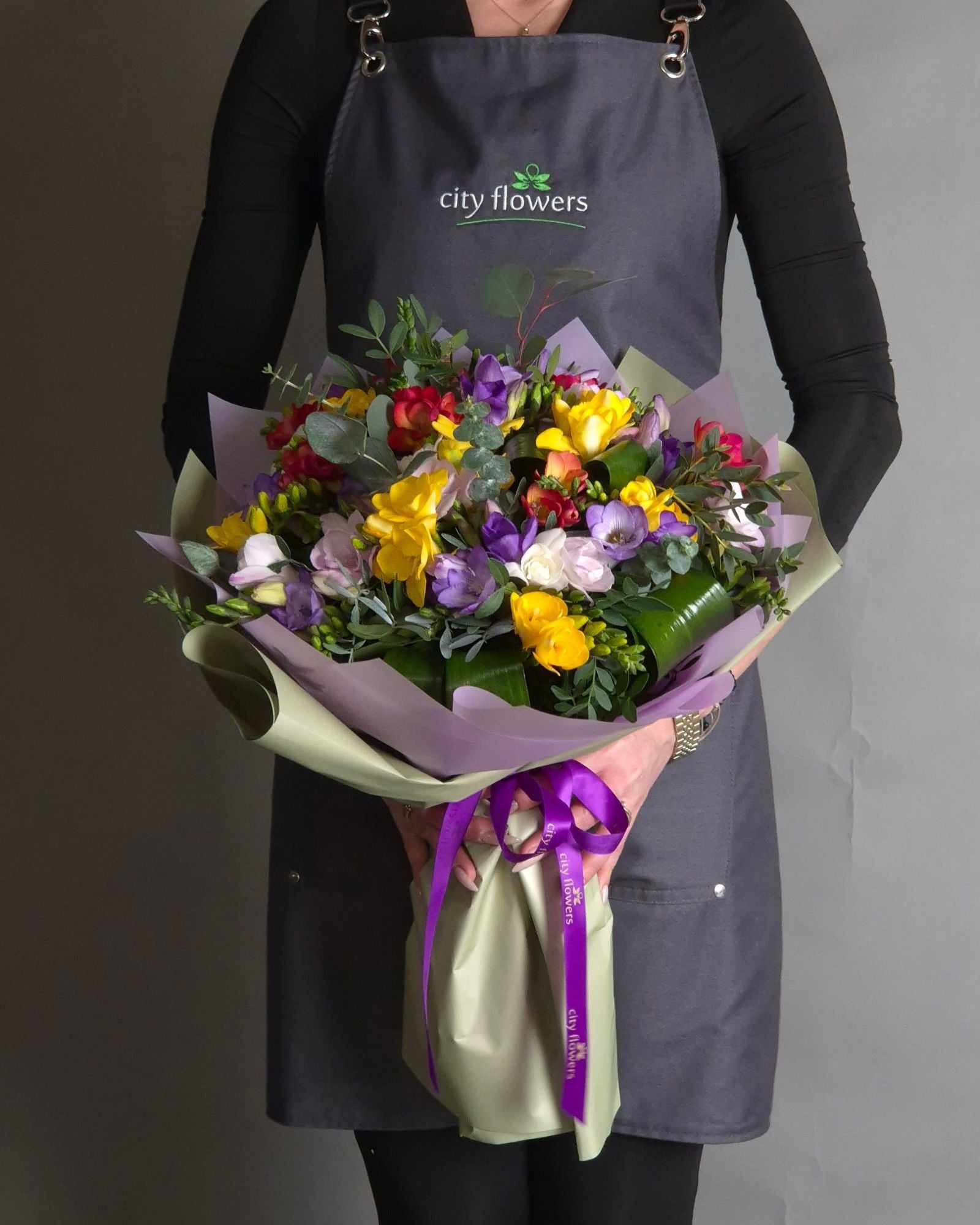 Buchet de Flori 39 Frezii Multicolore Parfumate