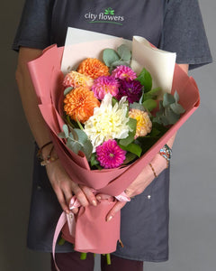 "Sweet Autumn" Flower Bouquet – 9 Mixed Dahlias