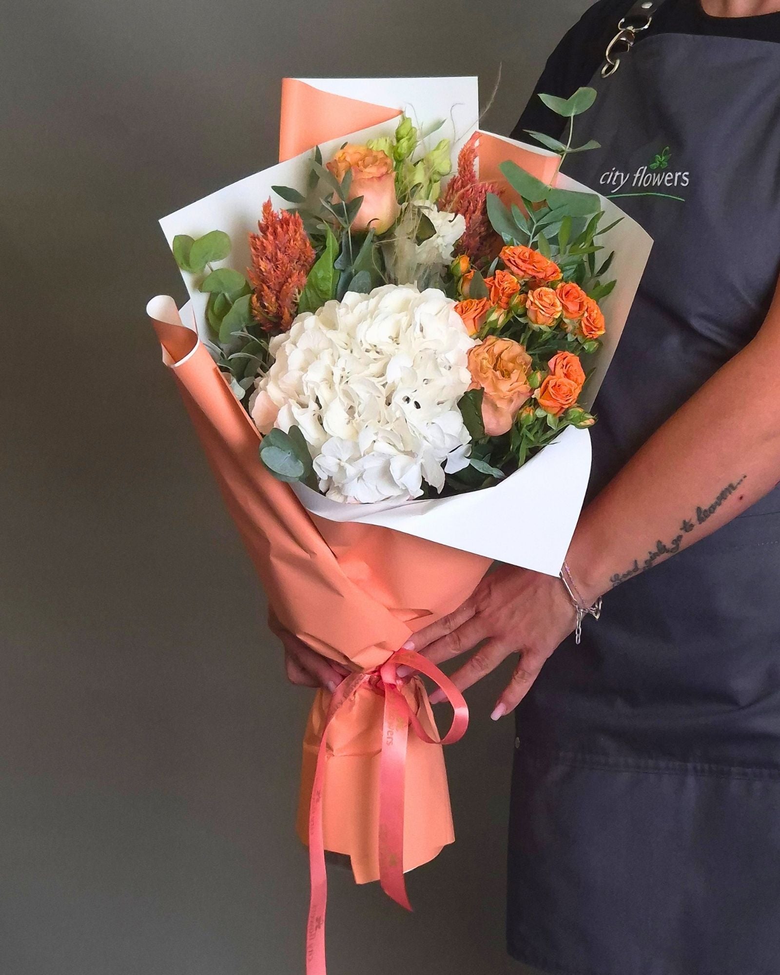 City Flowers Bag "Autumn Glow" - Hortensie si Minirosa