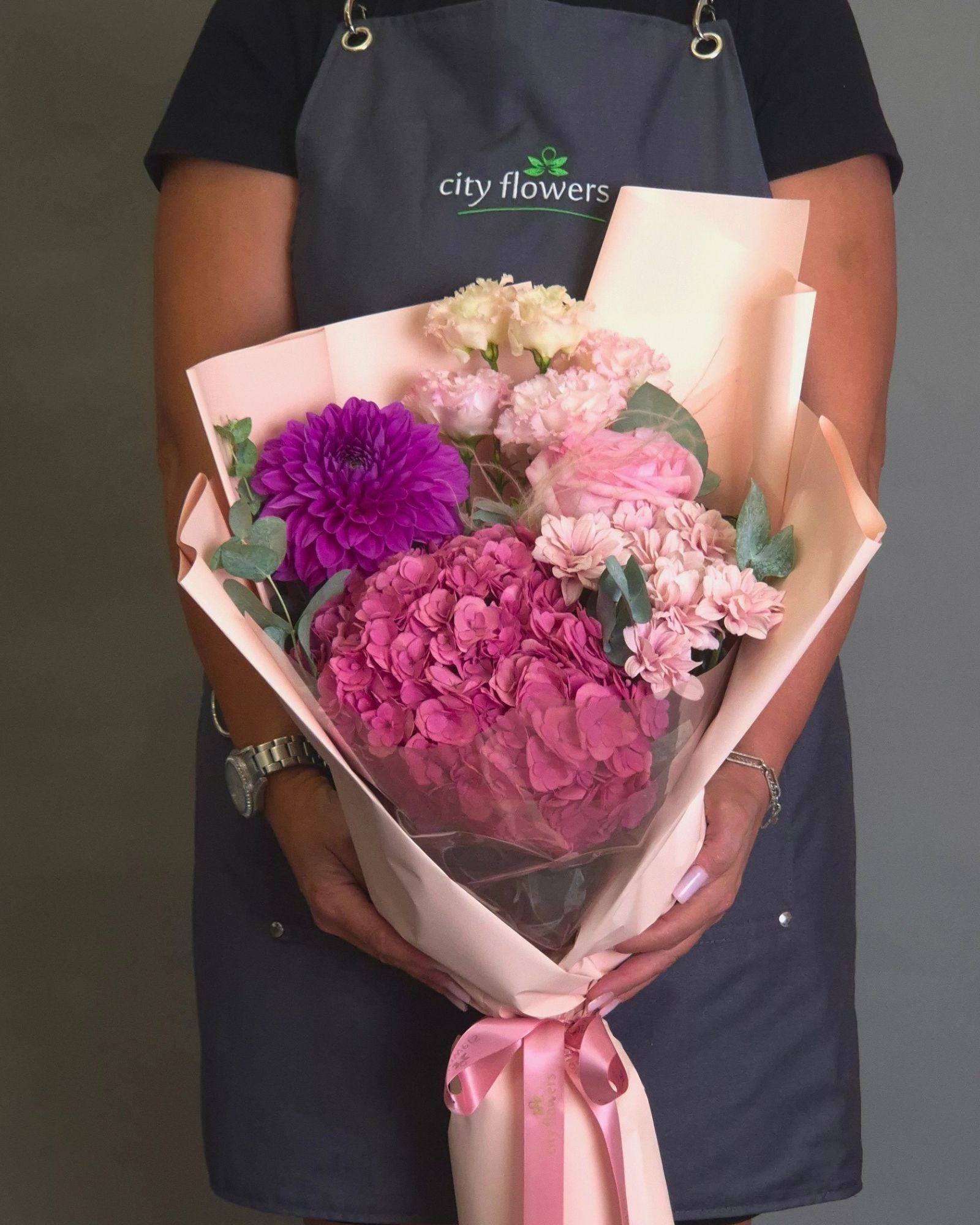 City Flowers Bag "Pink Gratitude" – Hortensie si Dalie