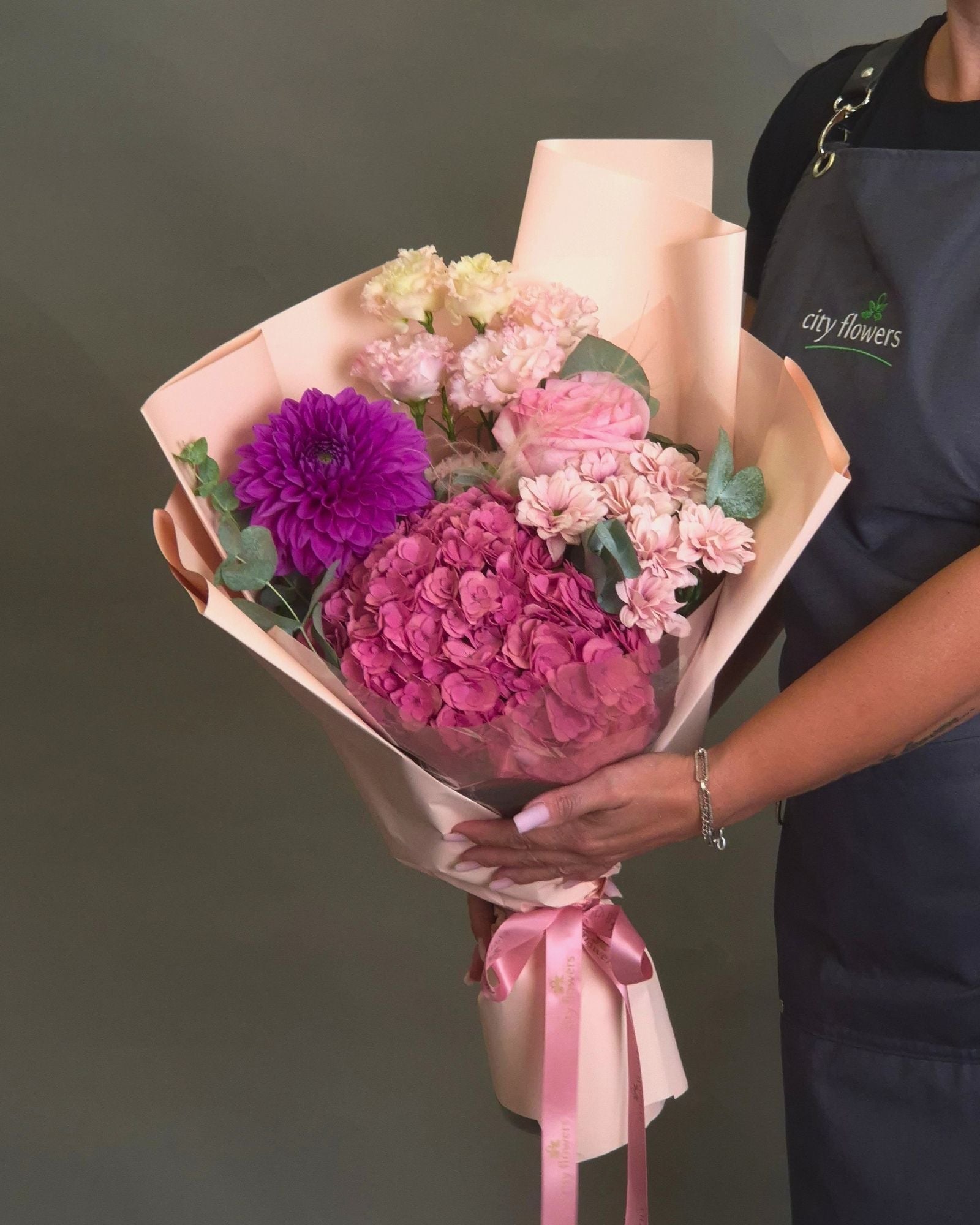 City Flowers Bag "Pink Gratitude" – Hortensie si Dalie