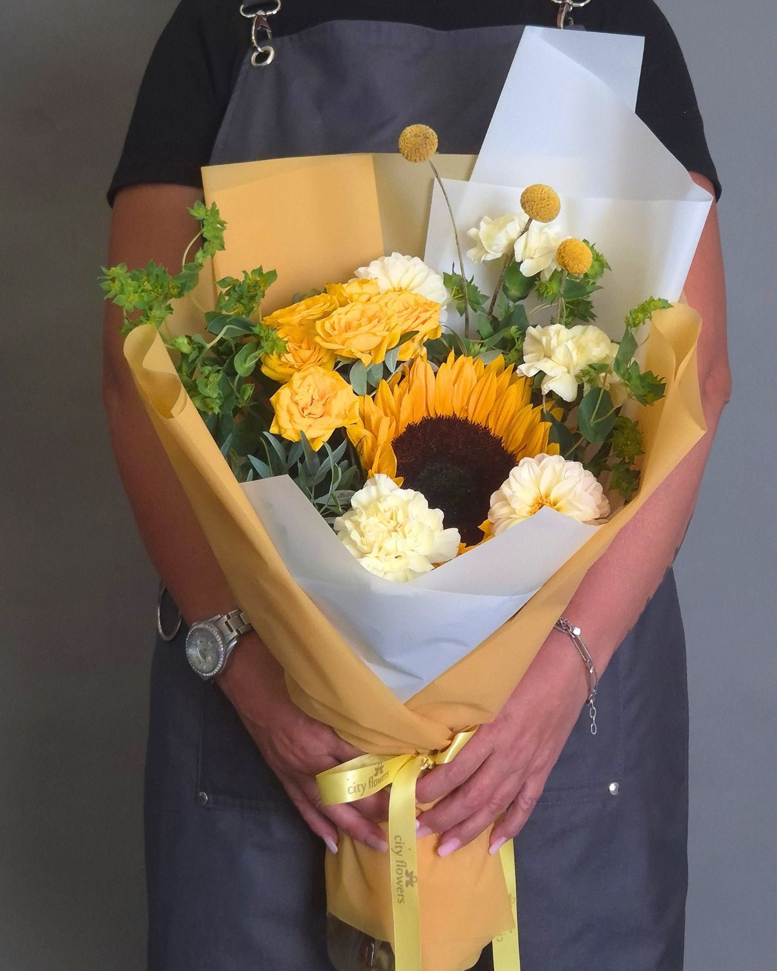City Flowers Bag "Sunny Start" - Floarea Soarelui si Minirosa