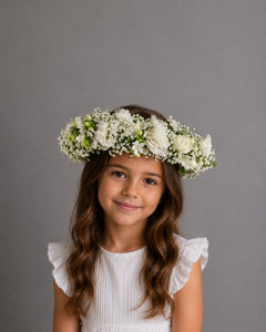 Coronita "Pure Grace" – Mix Gypsophila si Flori Albe