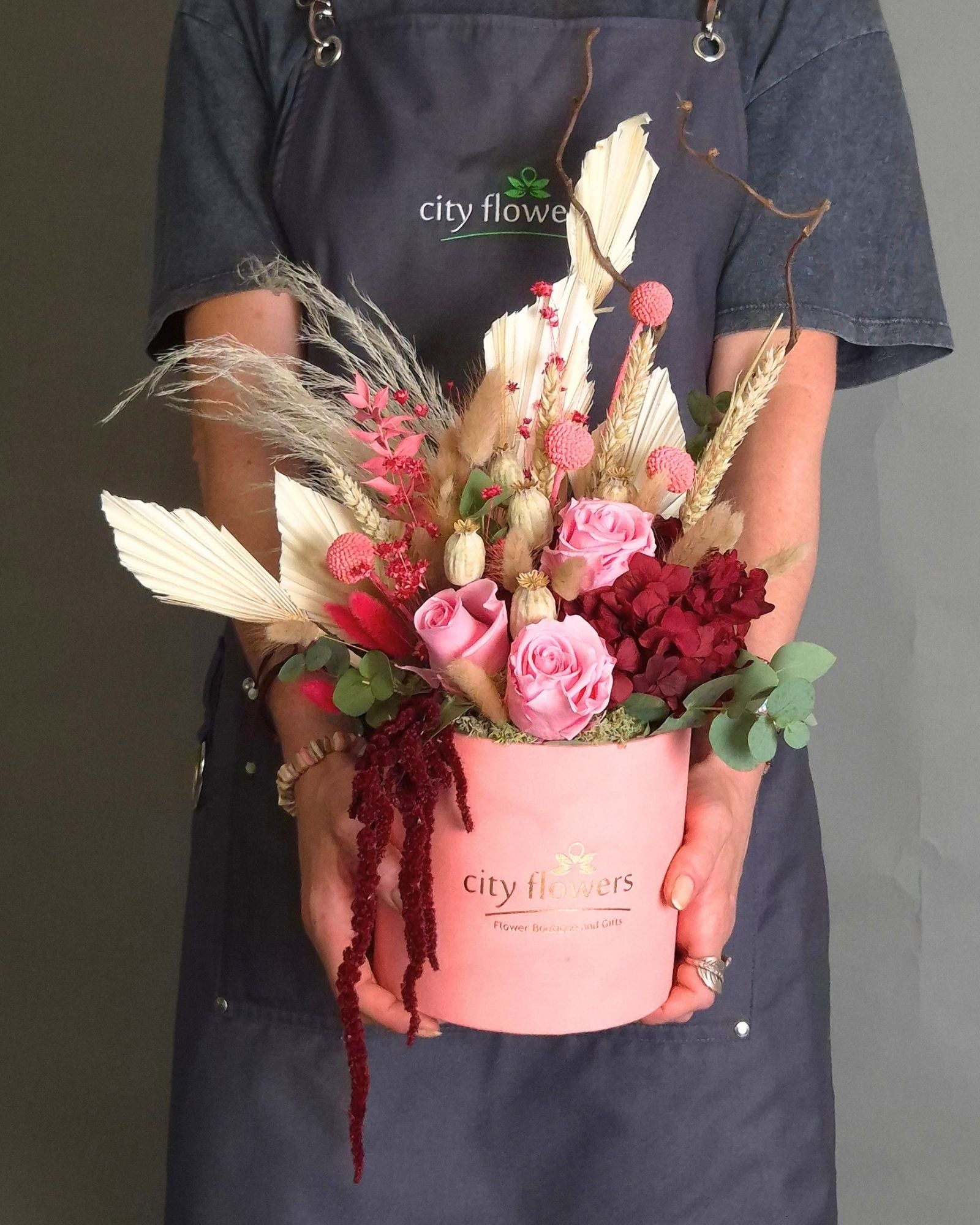 Cutie "Velvet Romance" – Flori Criogenate si Uscate Premium