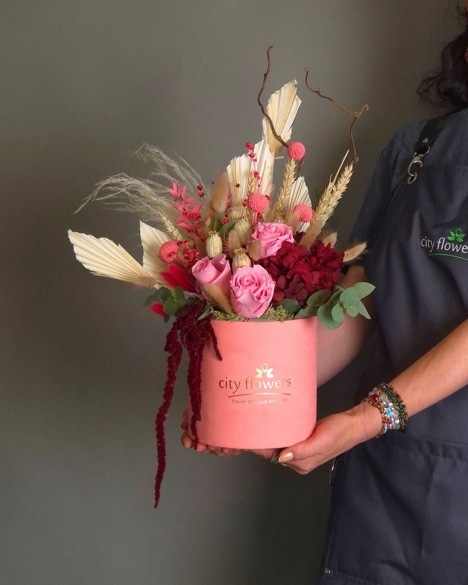 Cutie "Velvet Romance" – Flori Criogenate si Uscate Premium