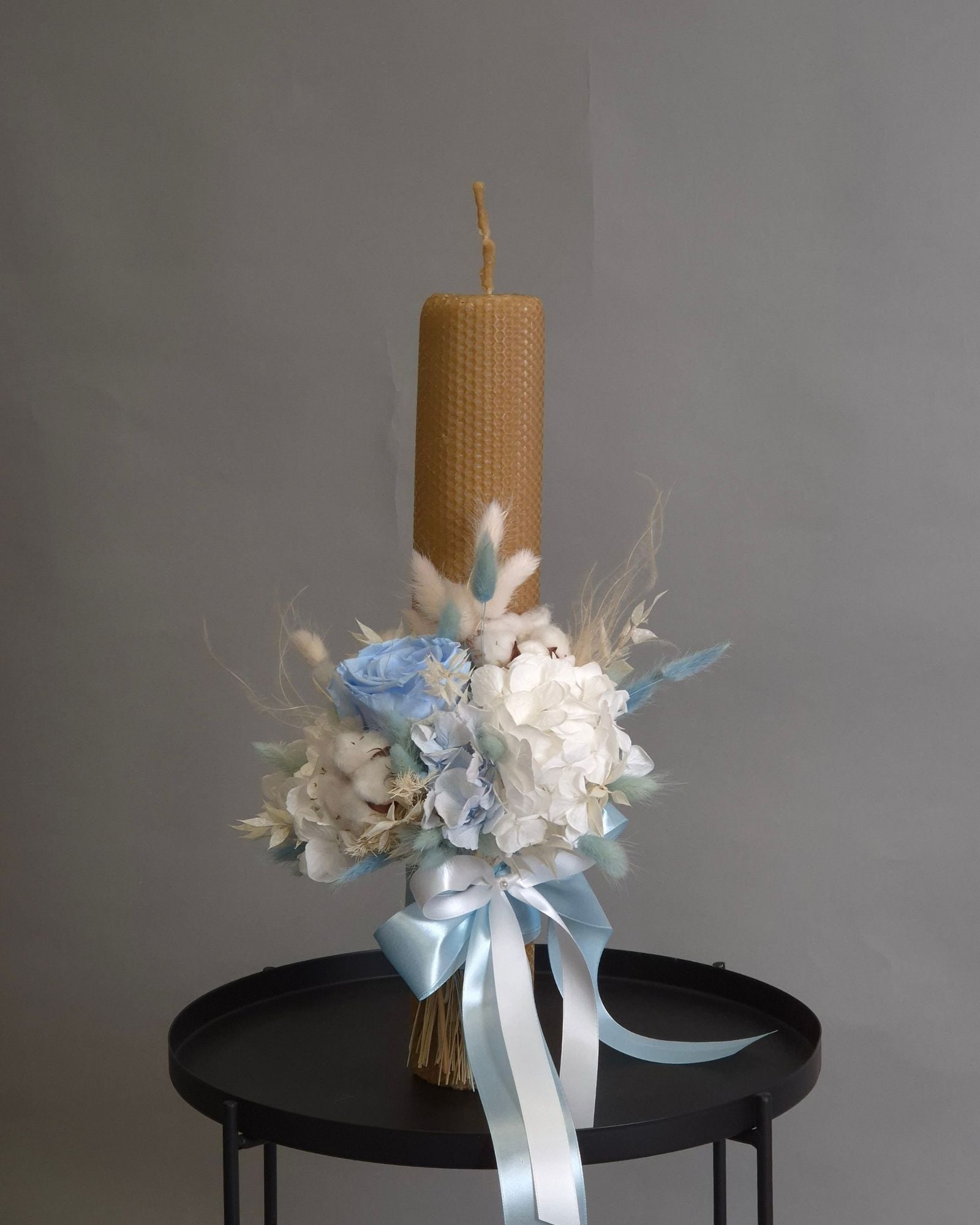 Lumanare Botez din Ceara Naturala "Baby Blue"