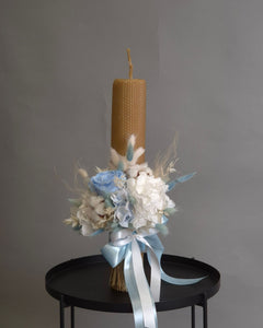 Lumanare Botez din Ceara Naturala "Baby Blue"