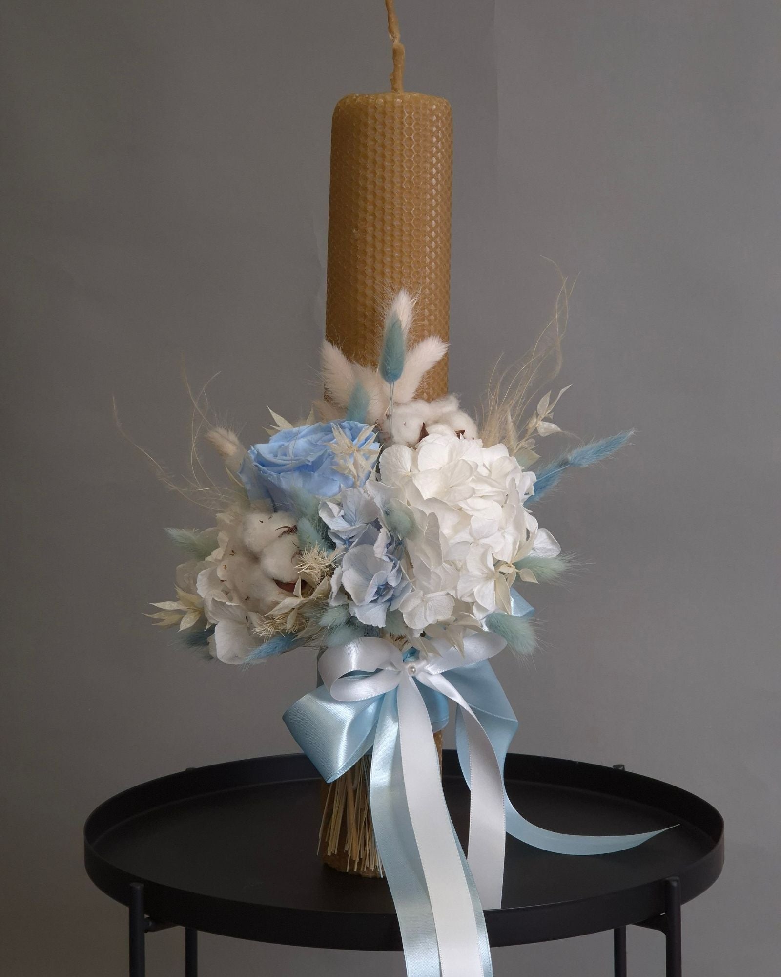 Lumanare Botez din Ceara Naturala "Baby Blue"