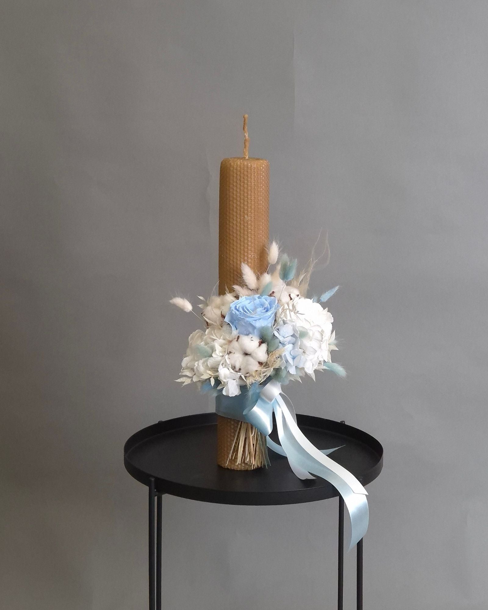 Lumanare Botez din Ceara Naturala "Baby Blue"