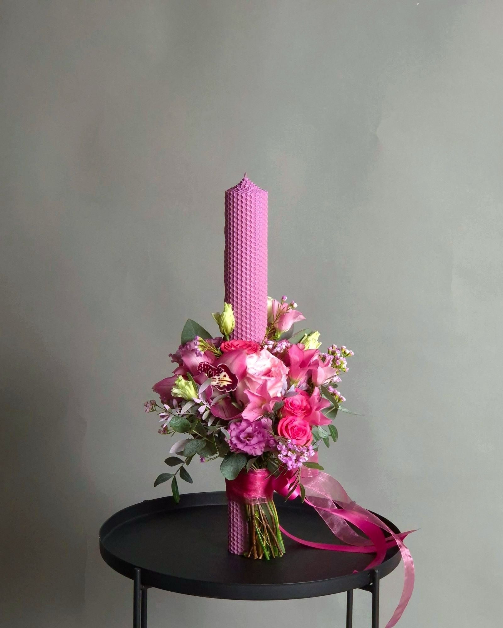 Lumanare Botez din Ceara Naturala "Vibrant Pink"