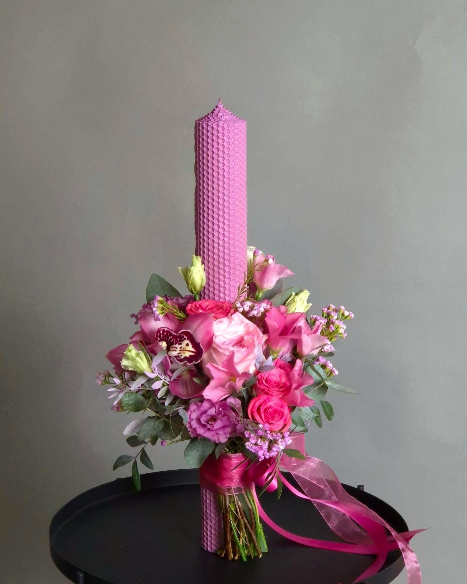 Lumanare Botez din Ceara Naturala "Vibrant Pink"