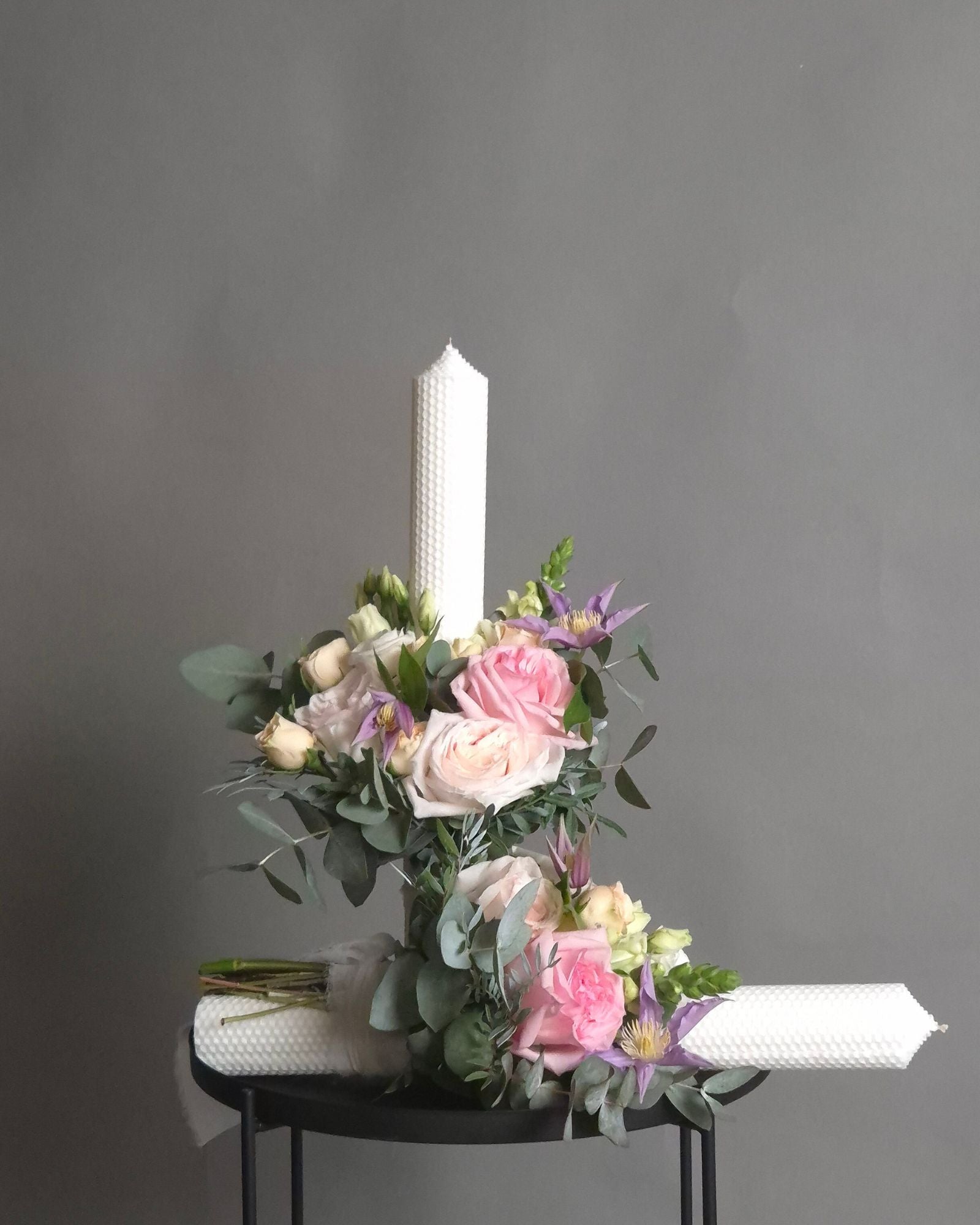 Lumanari Cununie din ceara naturala "Garden Romance"