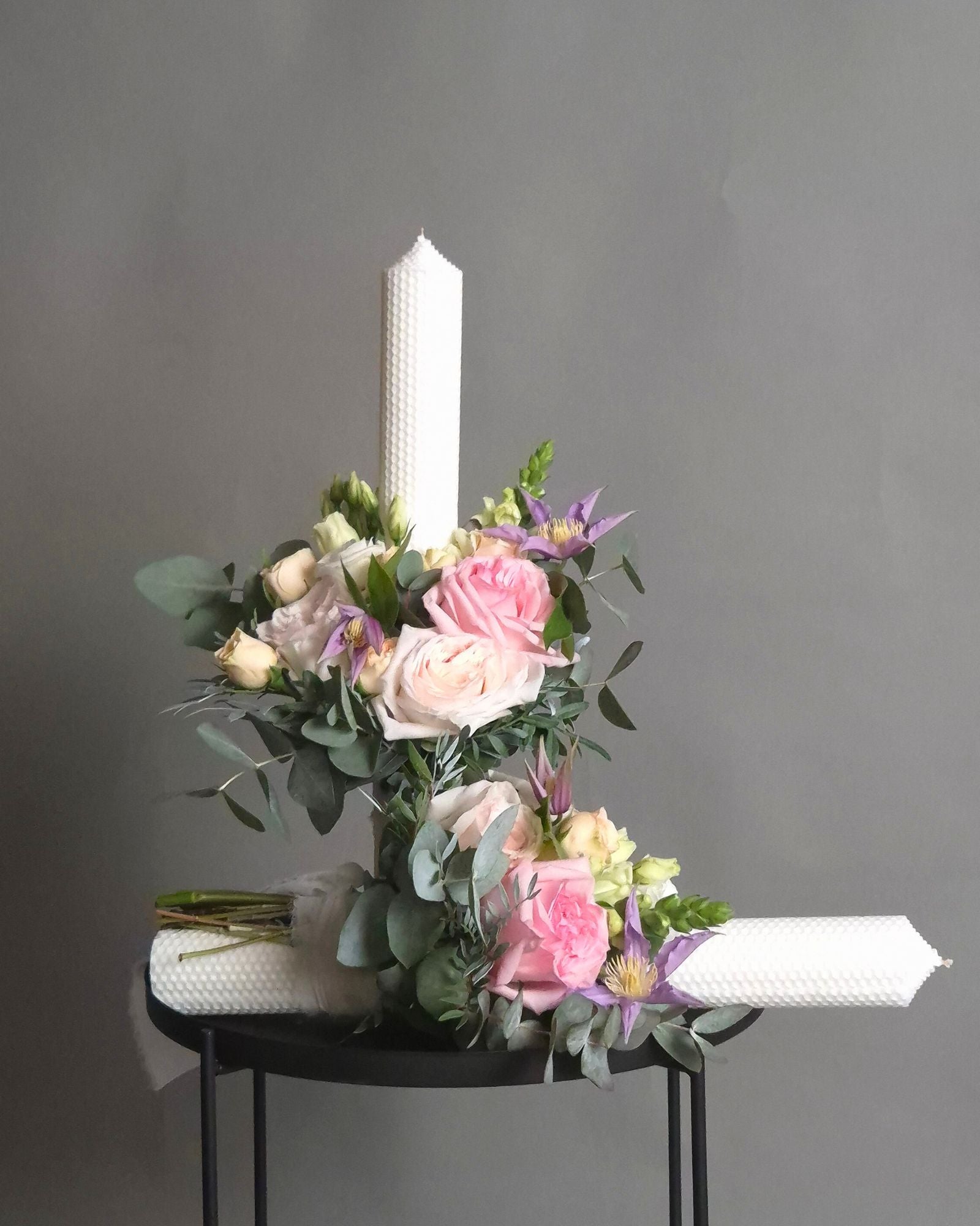 Lumanari Cununie din ceara naturala "Garden Romance"